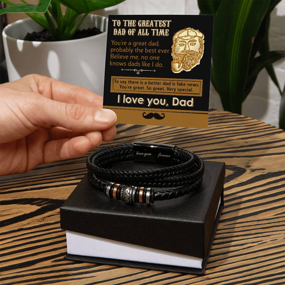 To My Dad, The Greatest Dad Of All Time, Love You Forever Bracelet, Gift For Dad