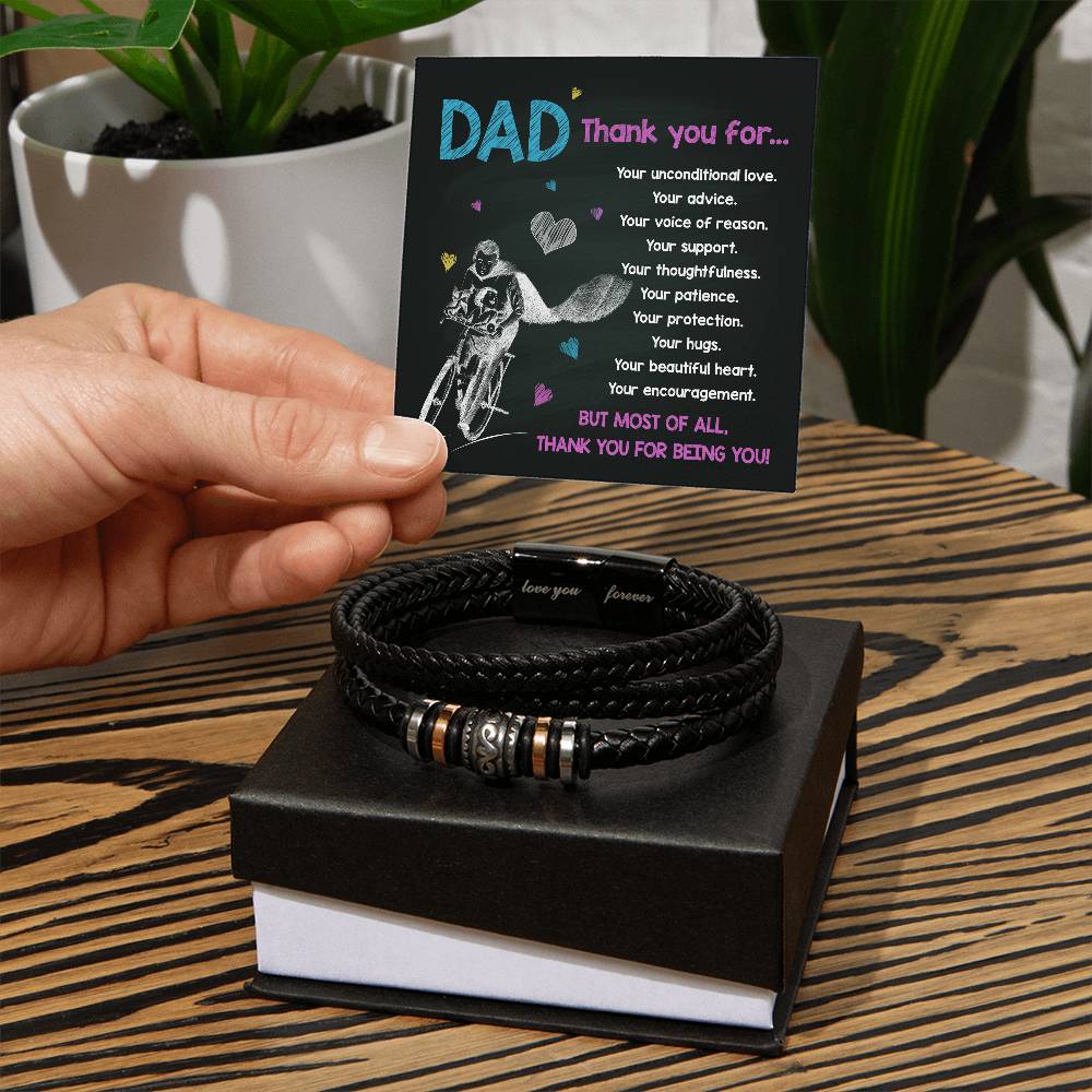 To My Dad, Thank You For Being You, Love You Forever Bracelet, Gift For Dad