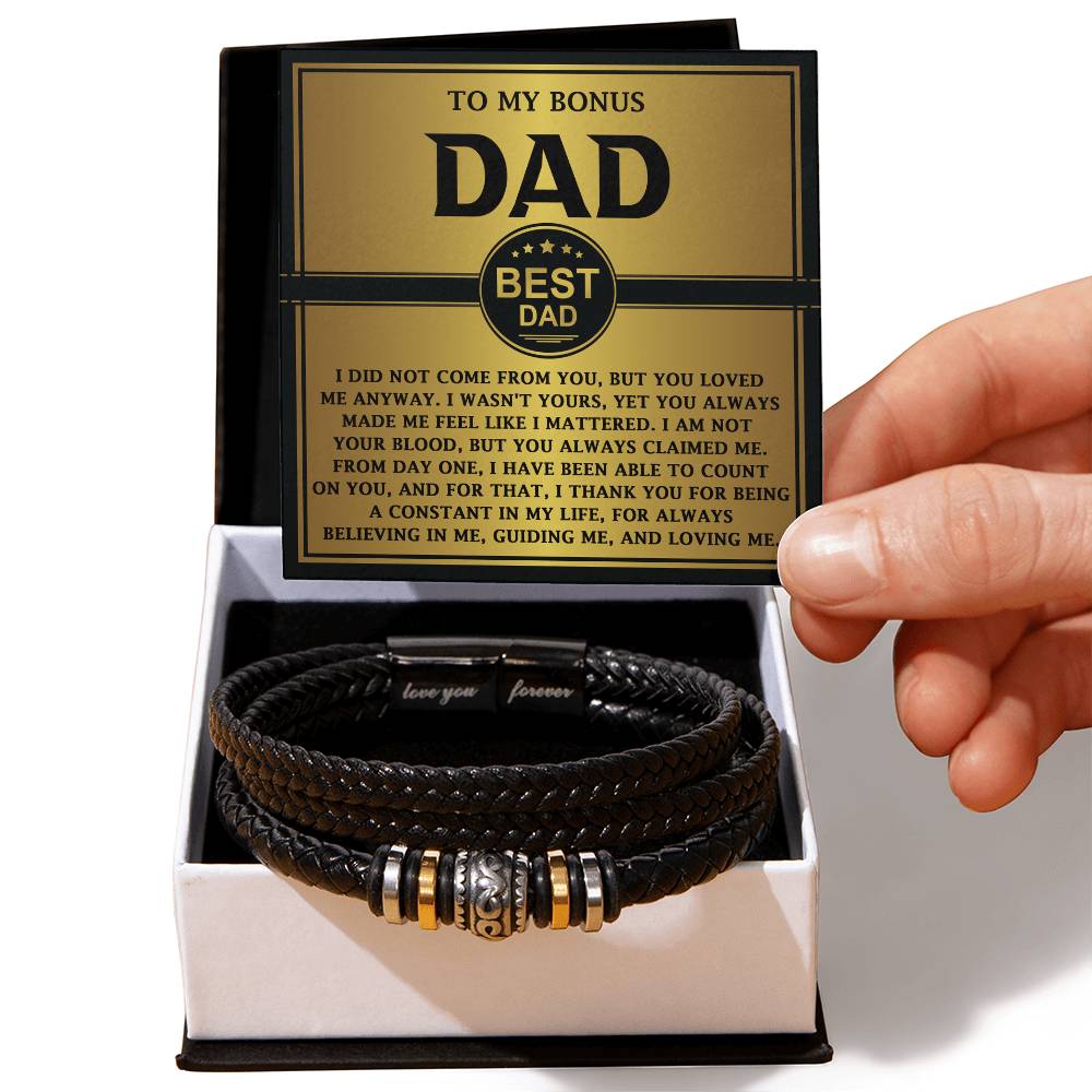 To My Bonus Dad, Thank You For Loving Me, Love You Forever Bracelet