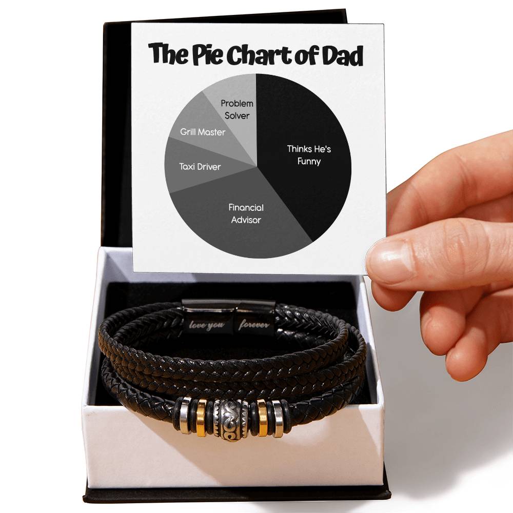 To My Dad, The Pie Chart Of Dad, Love You Forever Bracelet, Funny Gift For Dad