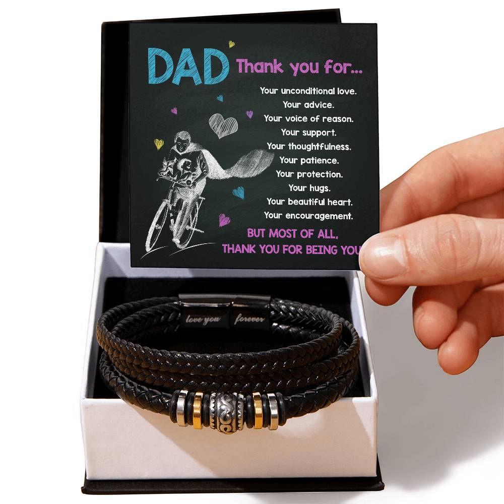 To My Dad, Thank You For Being You, Love You Forever Bracelet, Gift For Dad
