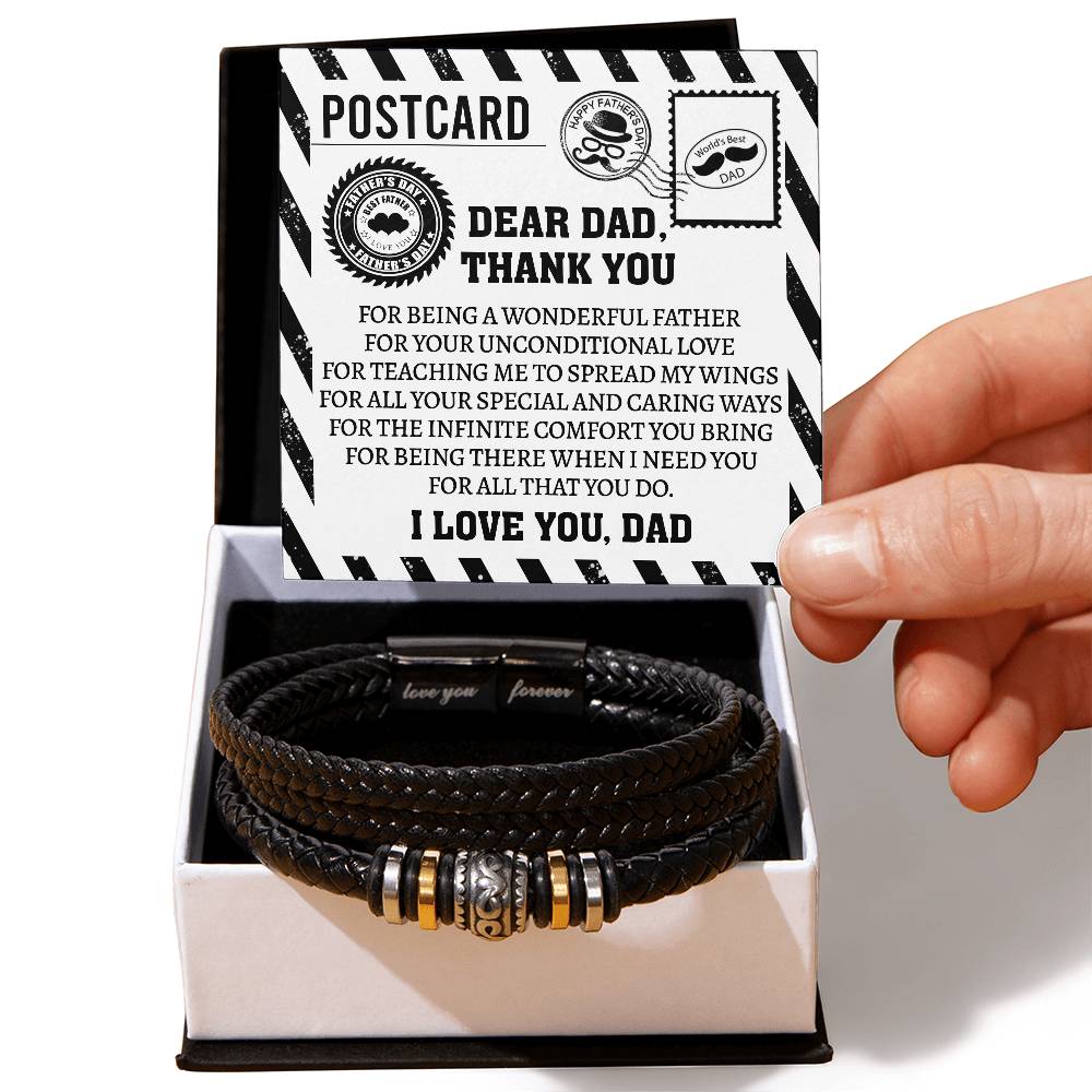 To My Dad, Thank You For Being A Wonderful Father, Love You Forever Bracelet, Gift For Dad