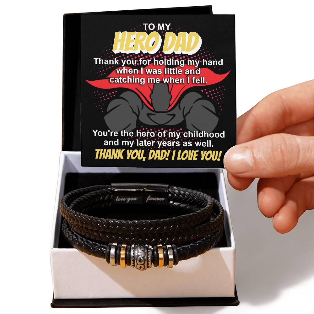 To My Dad, My Hero Dad, Thank You, Love You Forever Bracelet, Gift For Dad