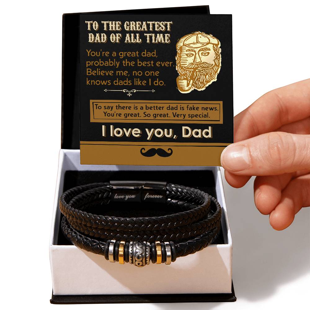 To My Dad, The Greatest Dad Of All Time, Love You Forever Bracelet, Gift For Dad