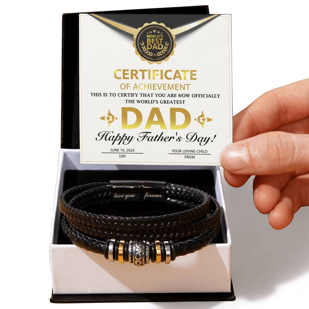 To My Dad, The Worlds Best Dad, Happy Fathers Day, Love You Forever Bracelet