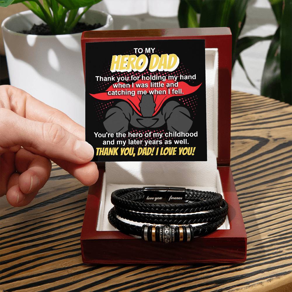 To My Dad, My Hero Dad, Thank You, Love You Forever Bracelet, Gift For Dad