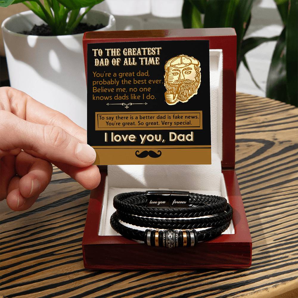 To My Dad, The Greatest Dad Of All Time, Love You Forever Bracelet, Gift For Dad