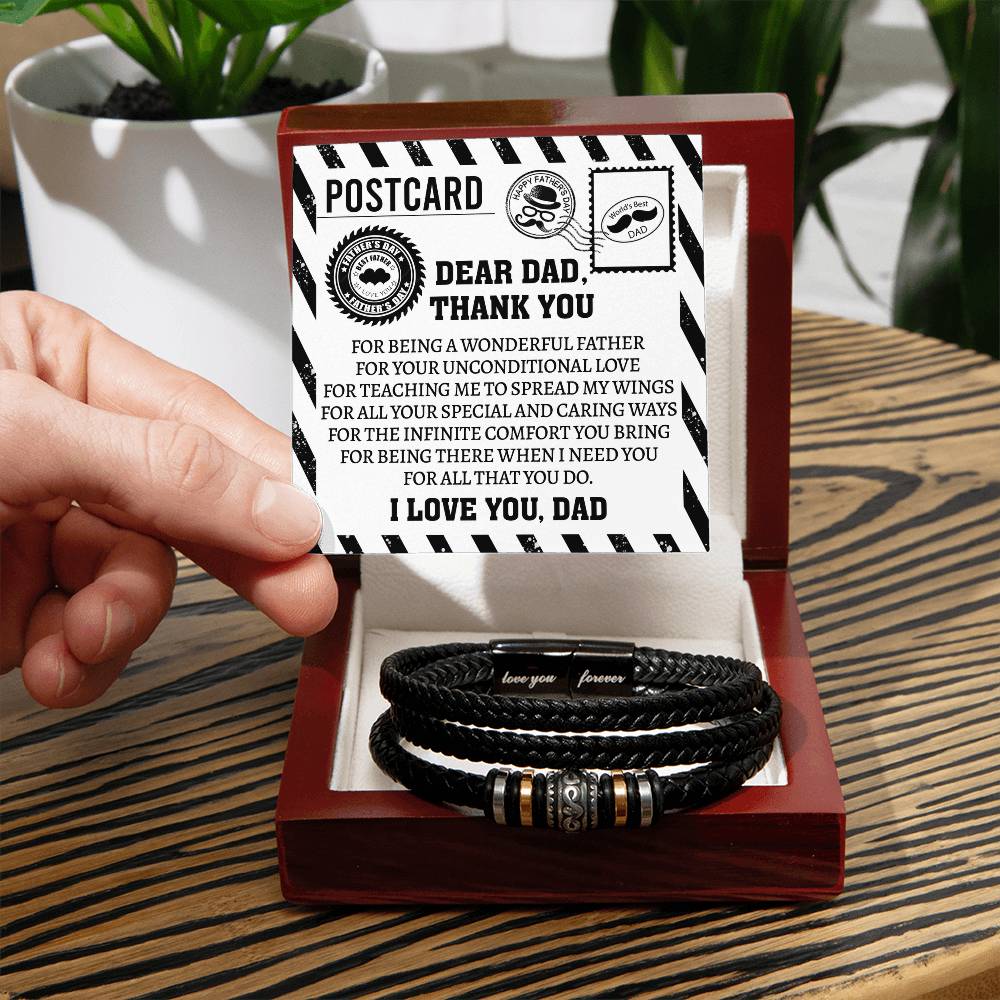 To My Dad, Thank You For Being A Wonderful Father, Love You Forever Bracelet, Gift For Dad