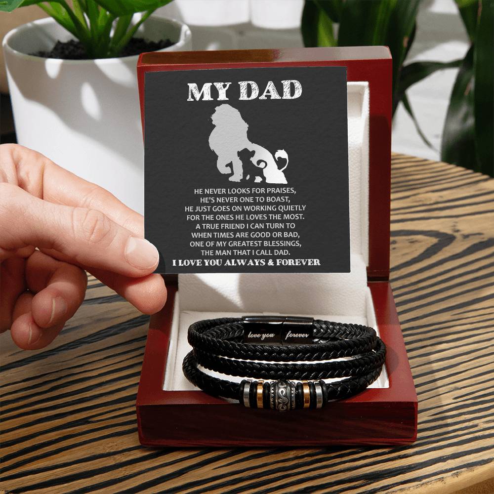 To My Dad, The Man That I Call Dad, Love You Forever Bracelet