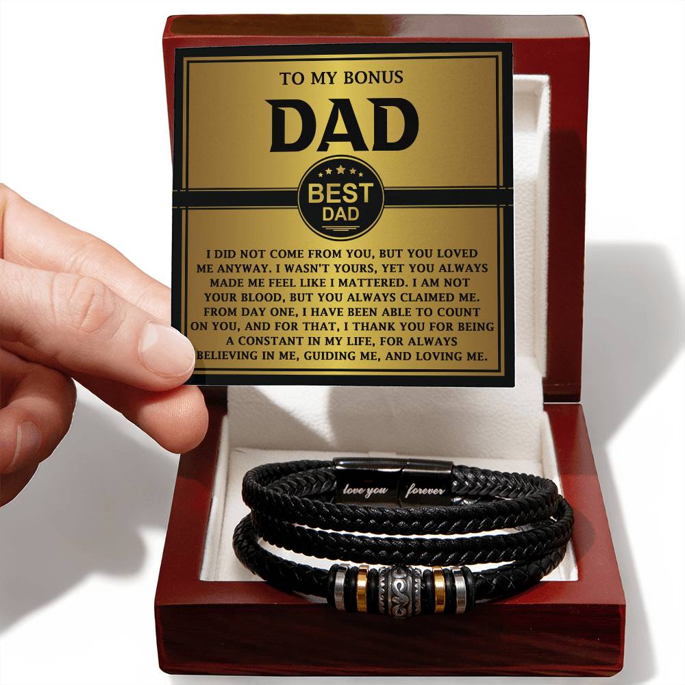 To My Bonus Dad, Thank You For Loving Me, Love You Forever Bracelet