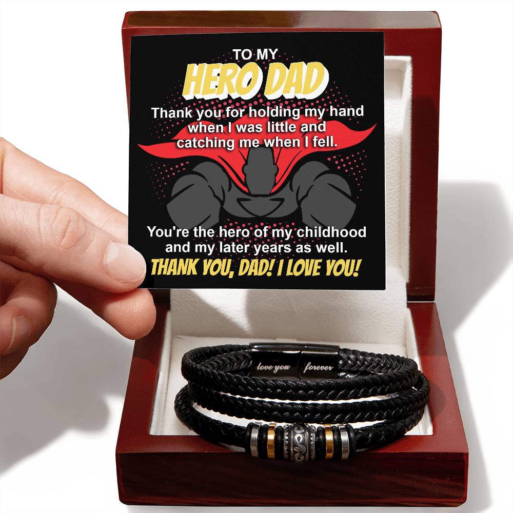 To My Dad, My Hero Dad, Thank You, Love You Forever Bracelet, Gift For Dad