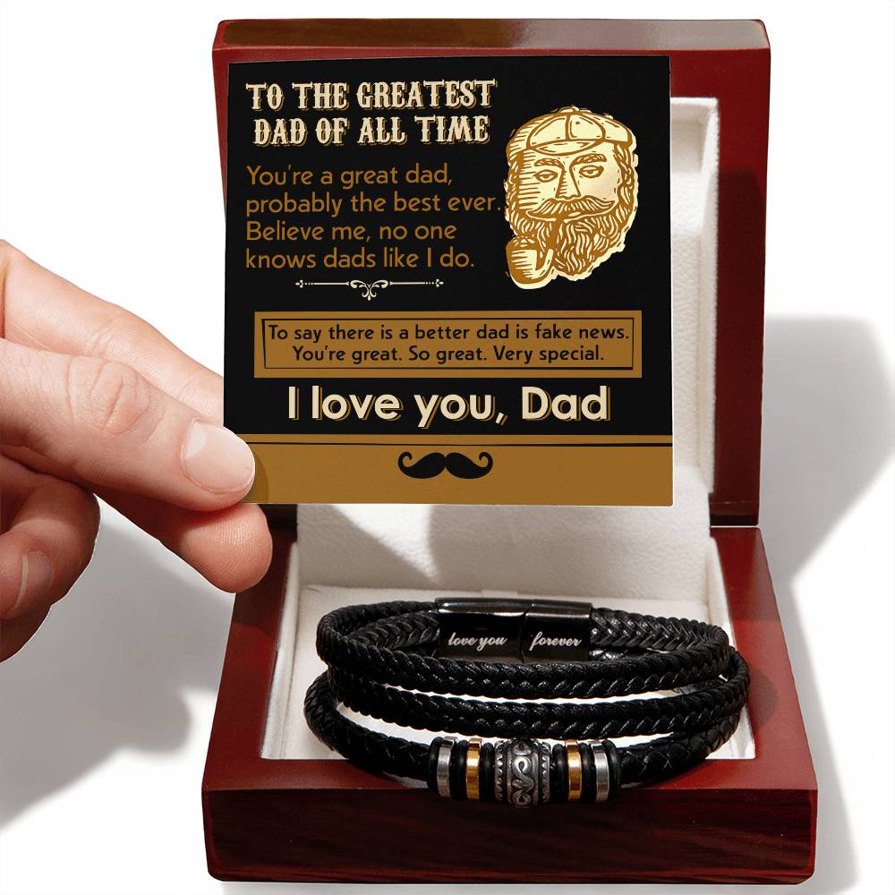 To My Dad, The Greatest Dad Of All Time, Love You Forever Bracelet, Gift For Dad