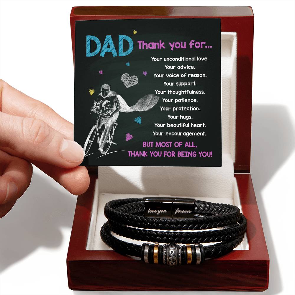 To My Dad, Thank You For Being You, Love You Forever Bracelet, Gift For Dad