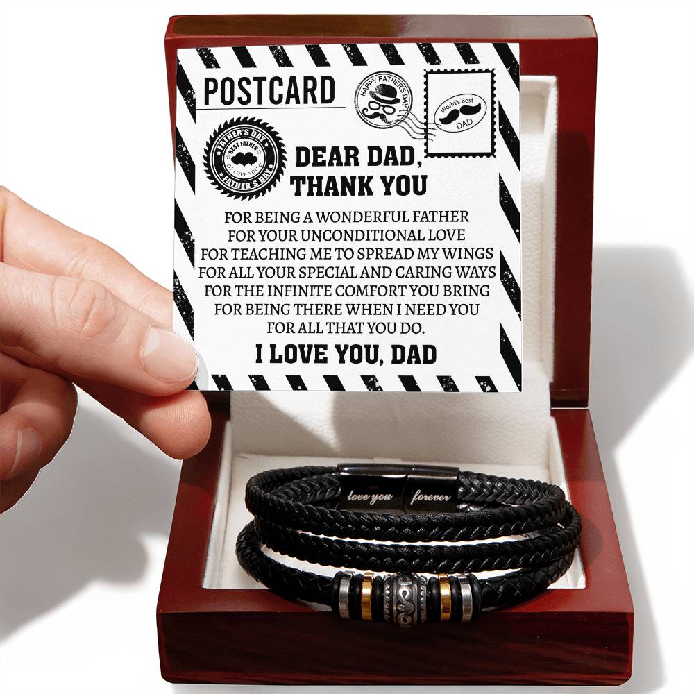 To My Dad, Thank You For Being A Wonderful Father, Love You Forever Bracelet, Gift For Dad