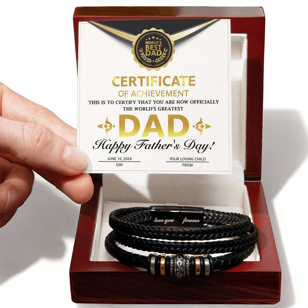 To My Dad, The Worlds Best Dad, Happy Fathers Day, Love You Forever Bracelet