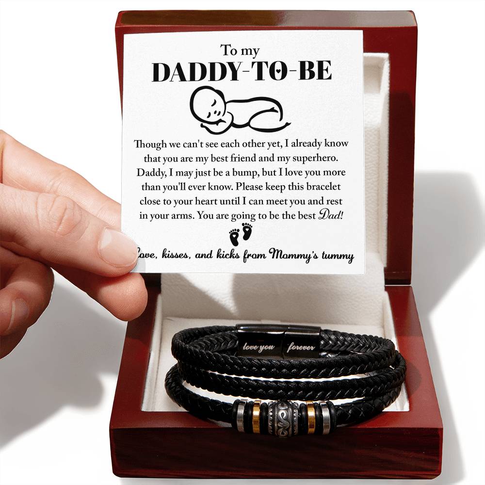 To My Daddy To Be, Please Keep This Bracelet Close To Your Heart, From Mommys Tummy, Love You Forever Bracelet