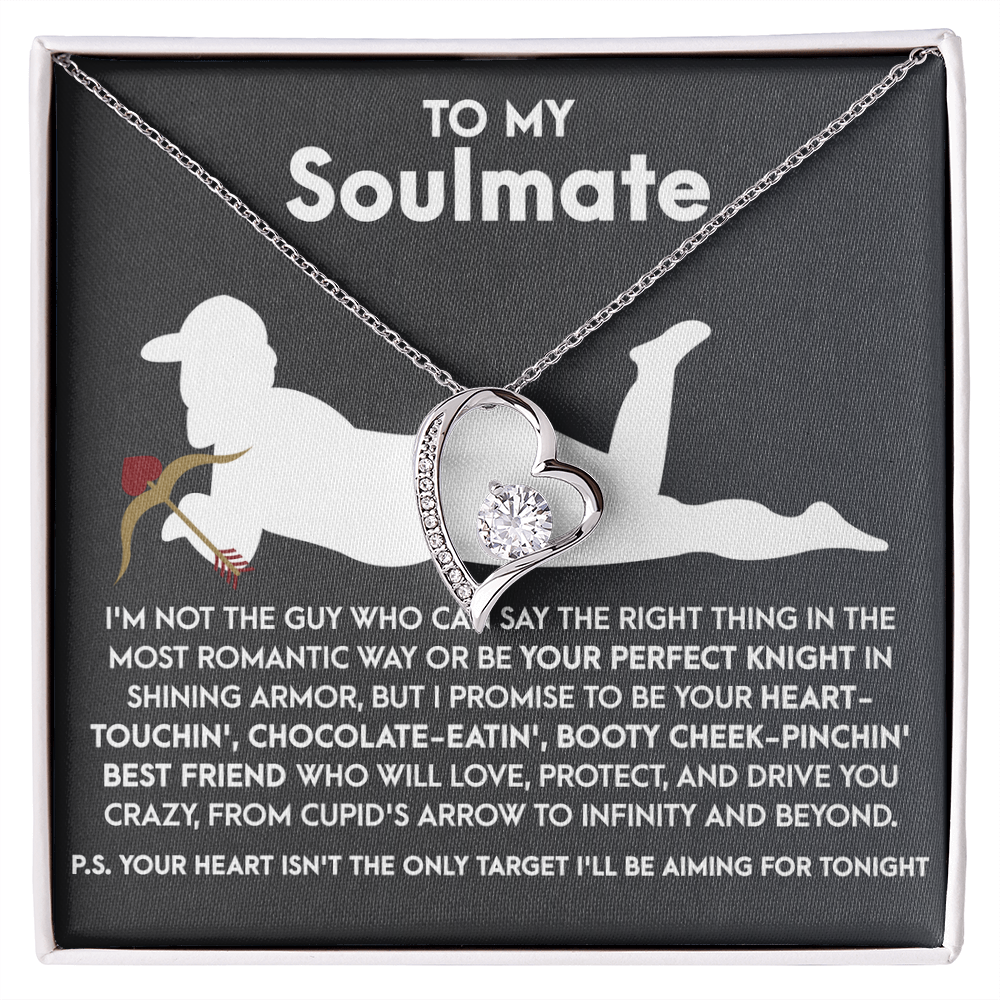 To My Soulmate, Funny Gift For Her, Forever Love Heart Necklace, Valentines Gift For Her!