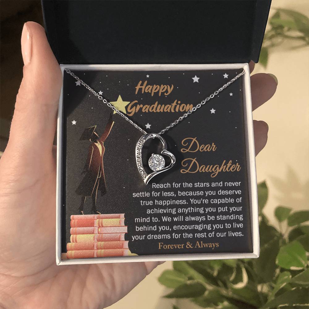 Dear Daughter, Happy Graduation, Forever Love Heart Necklace