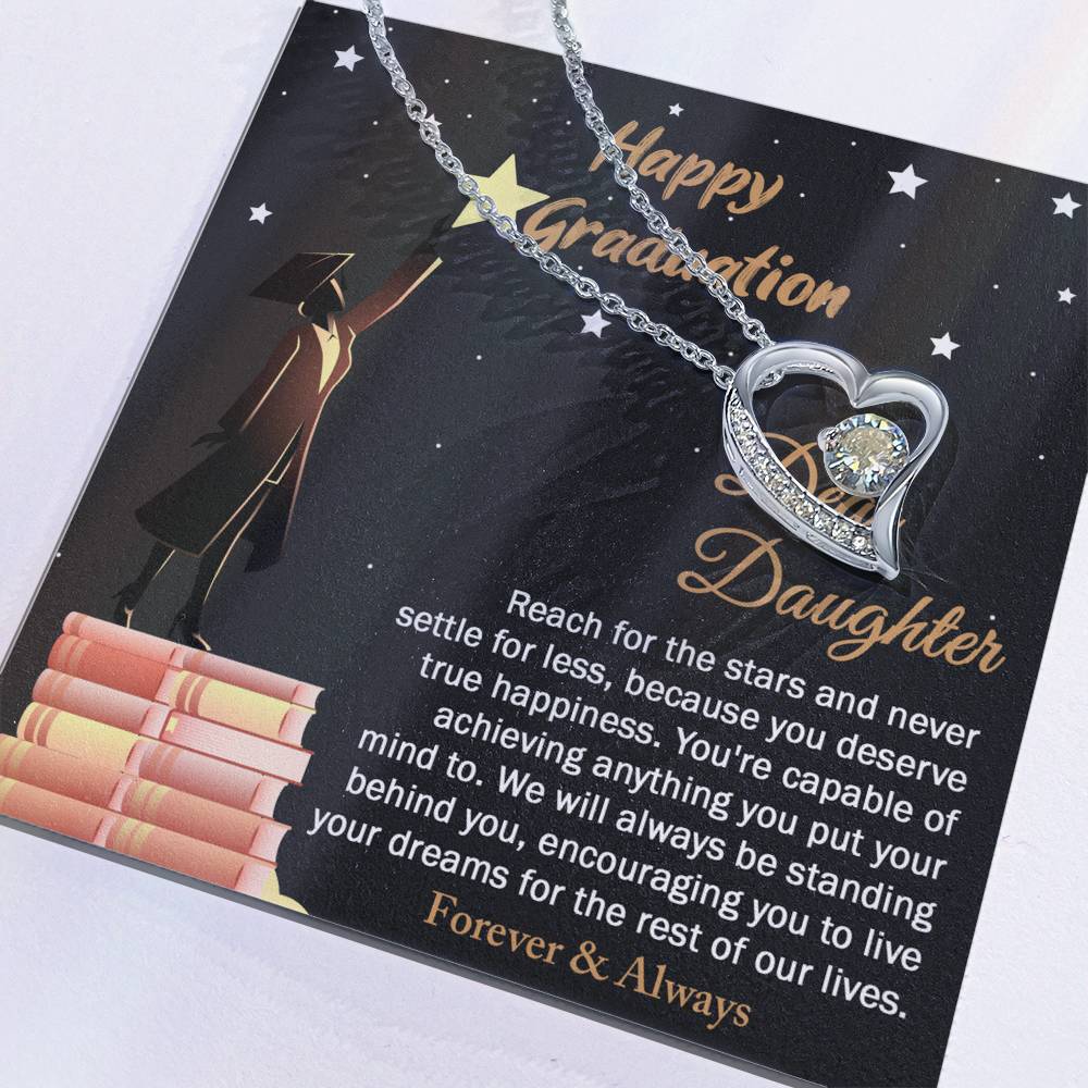 Dear Daughter, Happy Graduation, Forever Love Heart Necklace