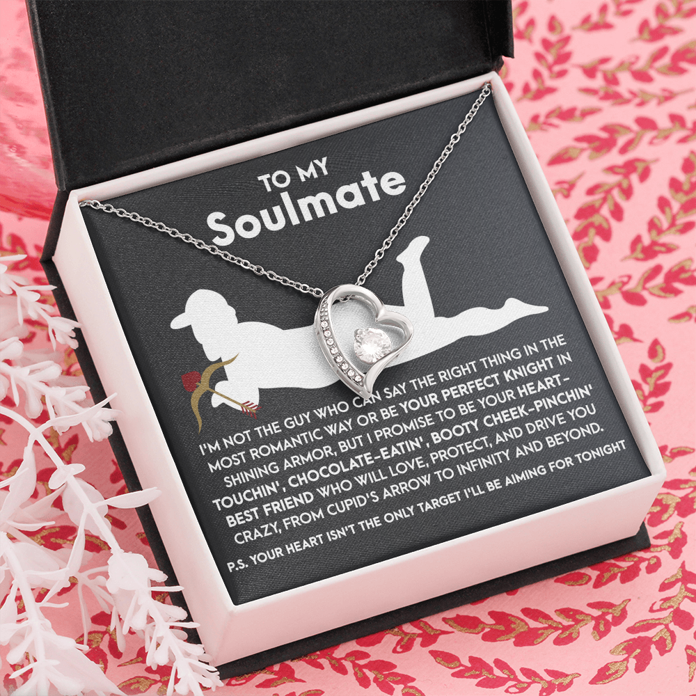 To My Soulmate, Funny Gift For Her, Forever Love Heart Necklace, Valentines Gift For Her!