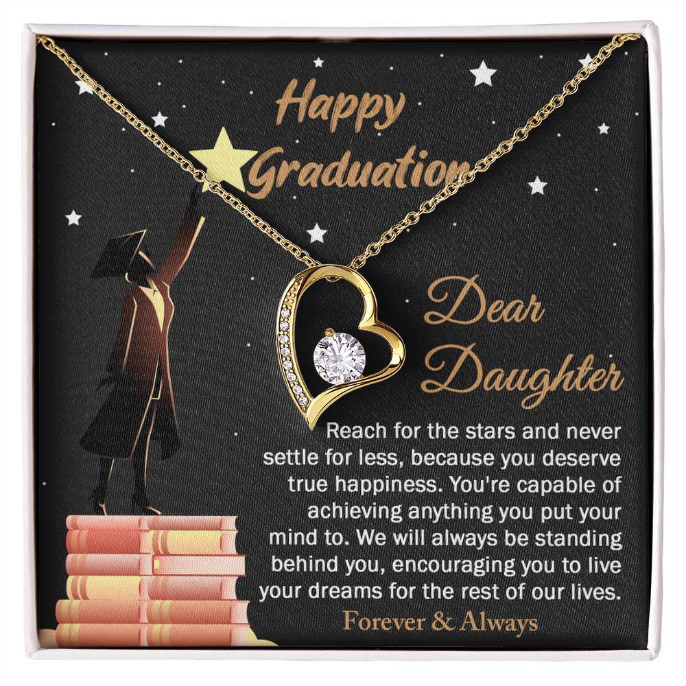 Dear Daughter, Happy Graduation, Forever Love Heart Necklace