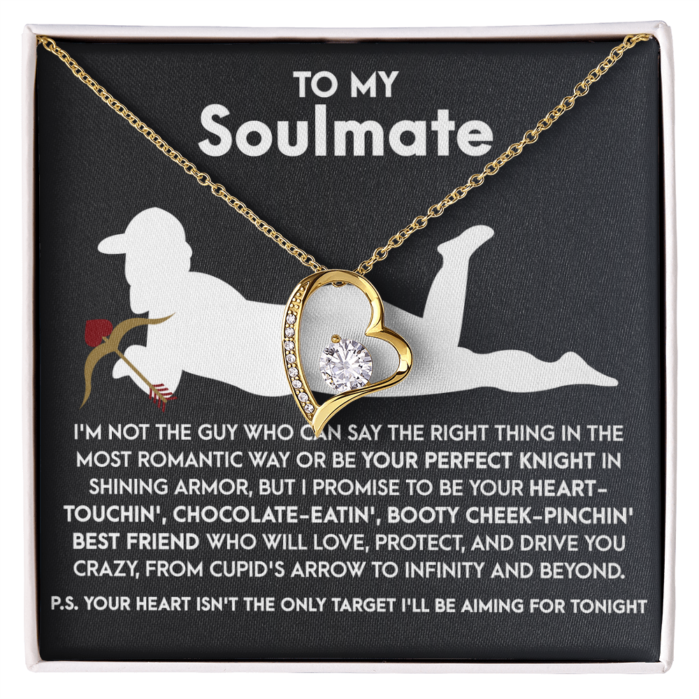 To My Soulmate, Funny Gift For Her, Forever Love Heart Necklace, Valentines Gift For Her!
