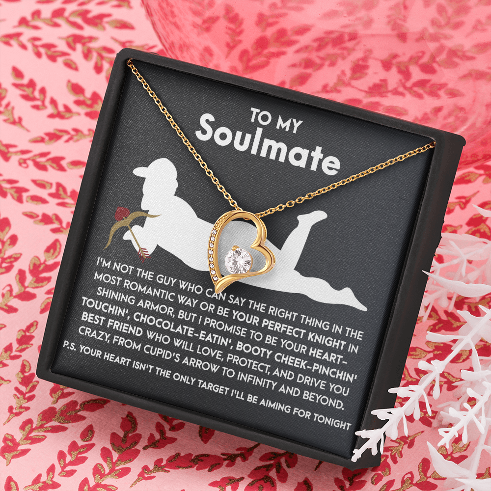 To My Soulmate, Funny Gift For Her, Forever Love Heart Necklace, Valentines Gift For Her!