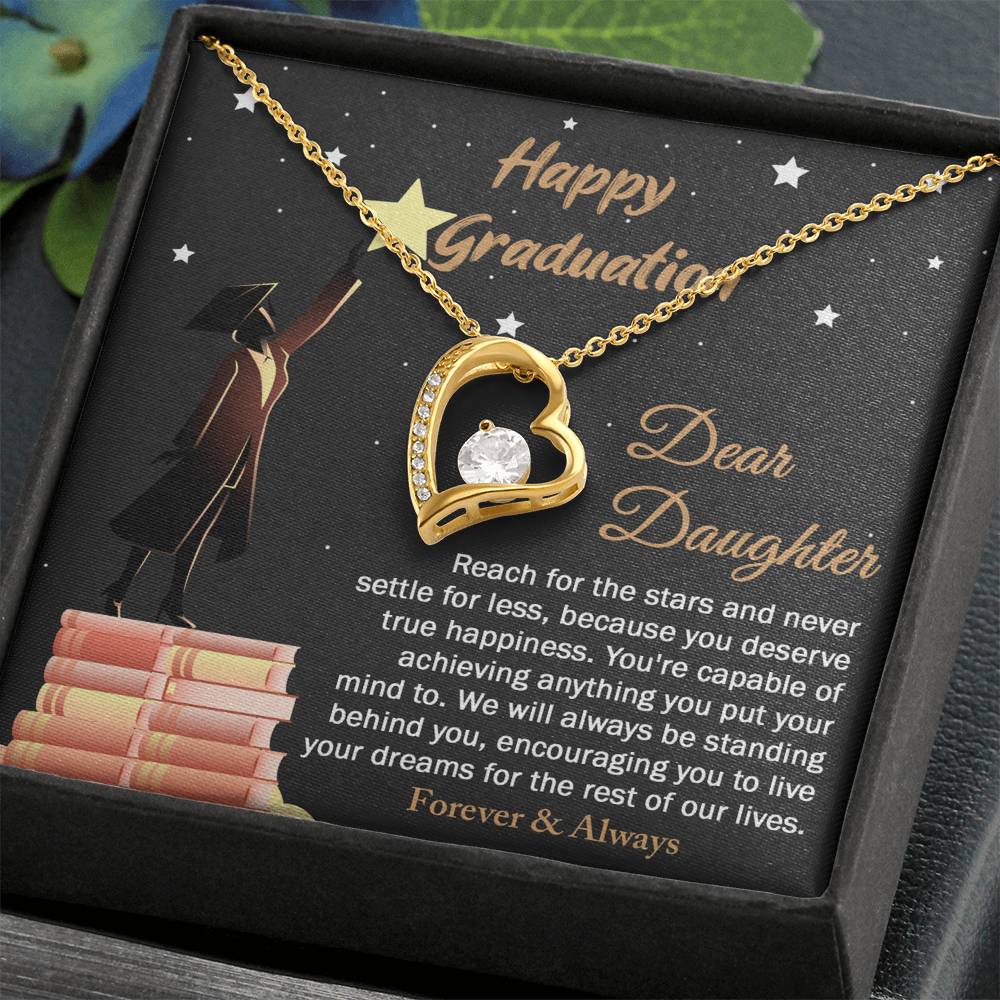 Dear Daughter, Happy Graduation, Forever Love Heart Necklace