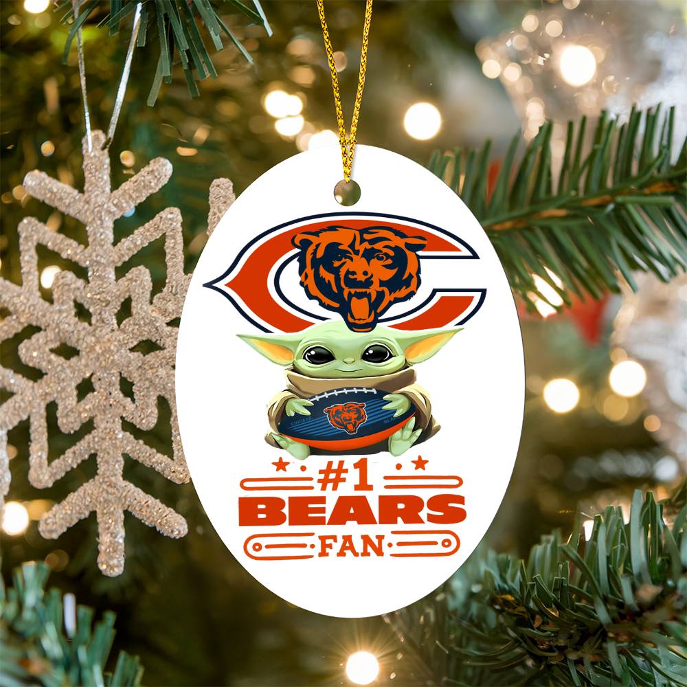 Chicago Bears #1 Fan - Oval Ornament - Personalized (non-personalized)