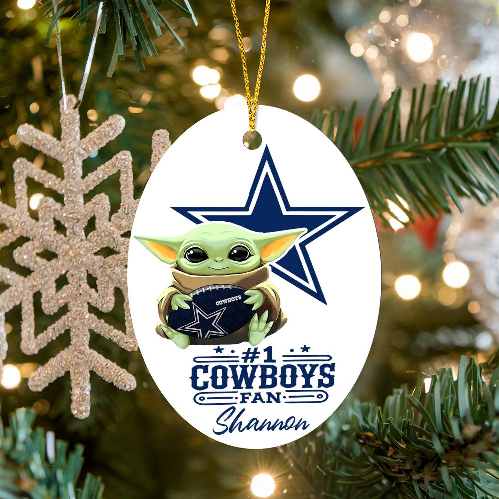 Dallas Cowboys #1 Fan -  Oval Ornament - Personalized (Shannon)