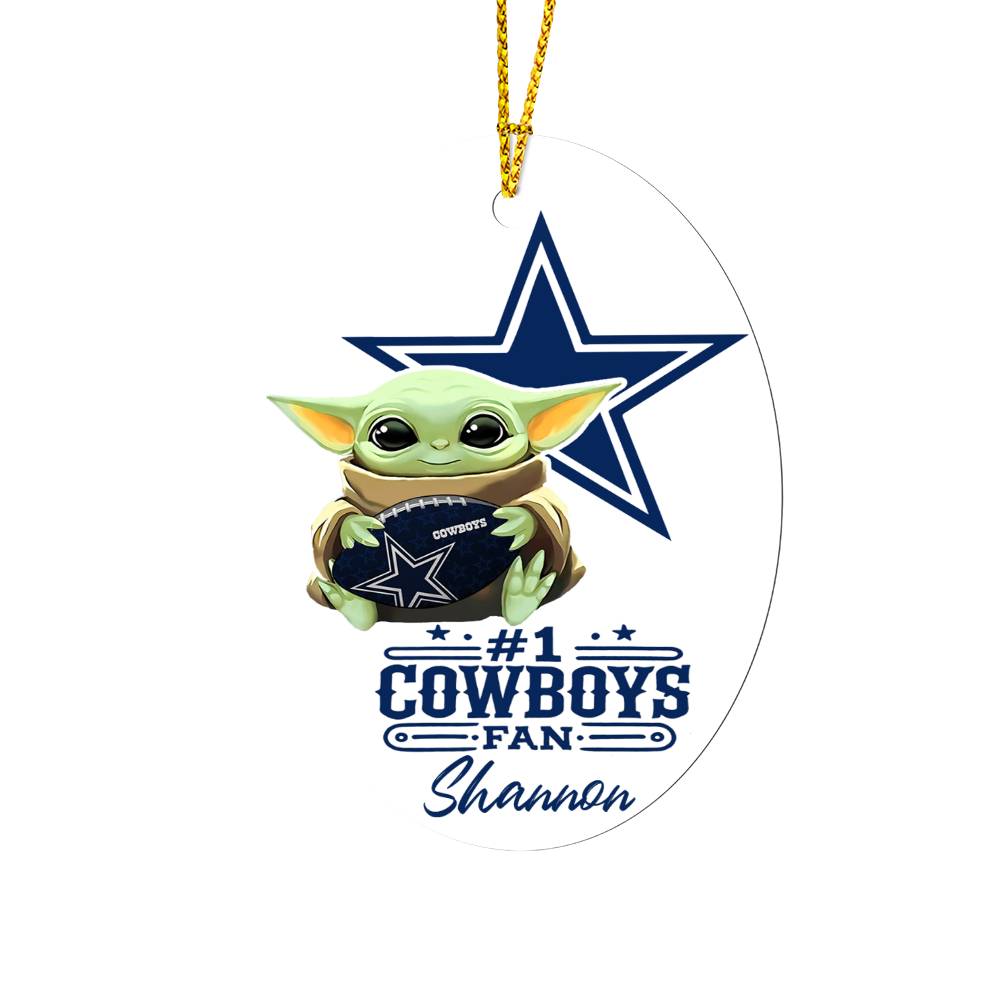 Dallas Cowboys #1 Fan -  Oval Ornament - Personalized (Shannon)