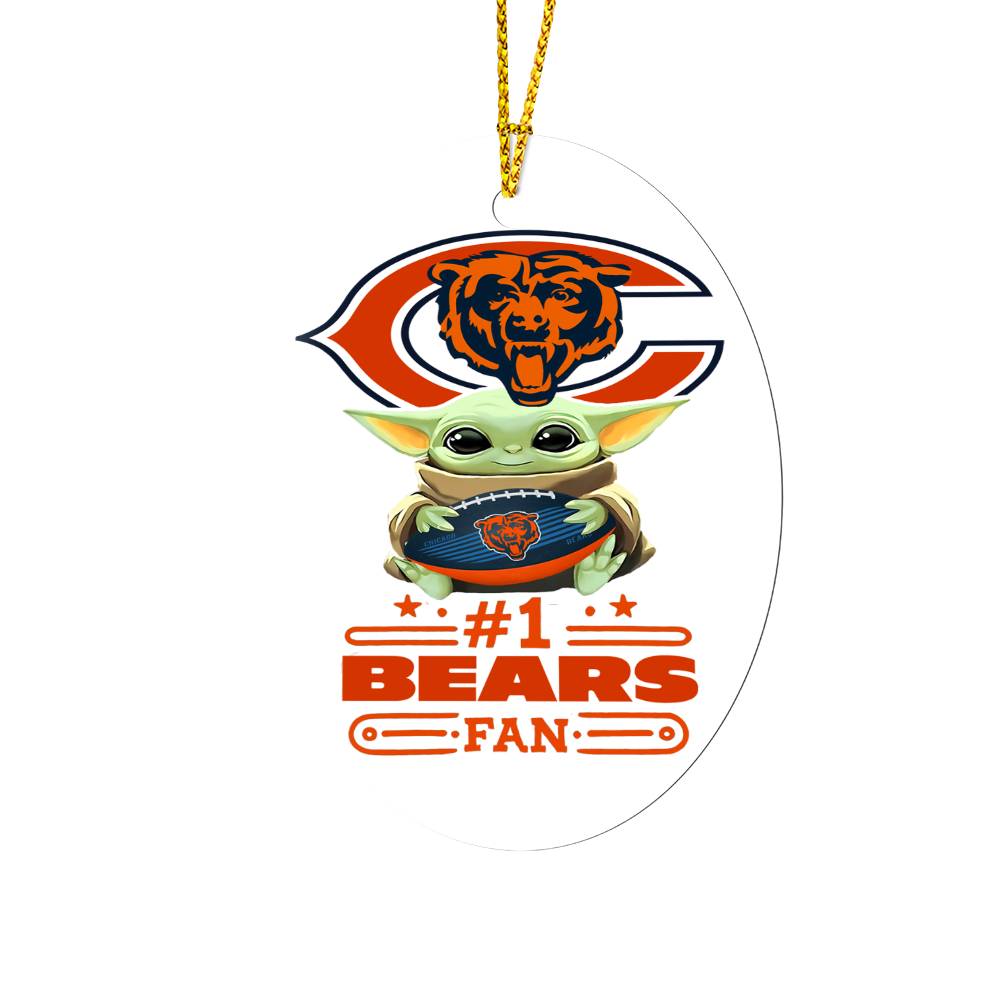 Chicago Bears #1 Fan - Oval Ornament - Personalized (non-personalized)