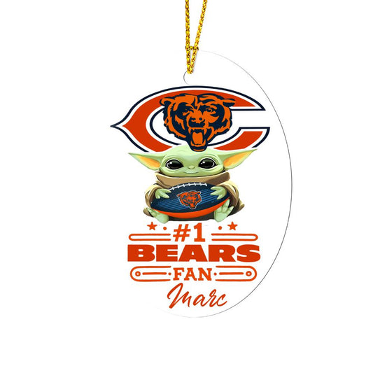 Chicago Bears #1 Fan - Oval Ornament - Personalized (Marc)