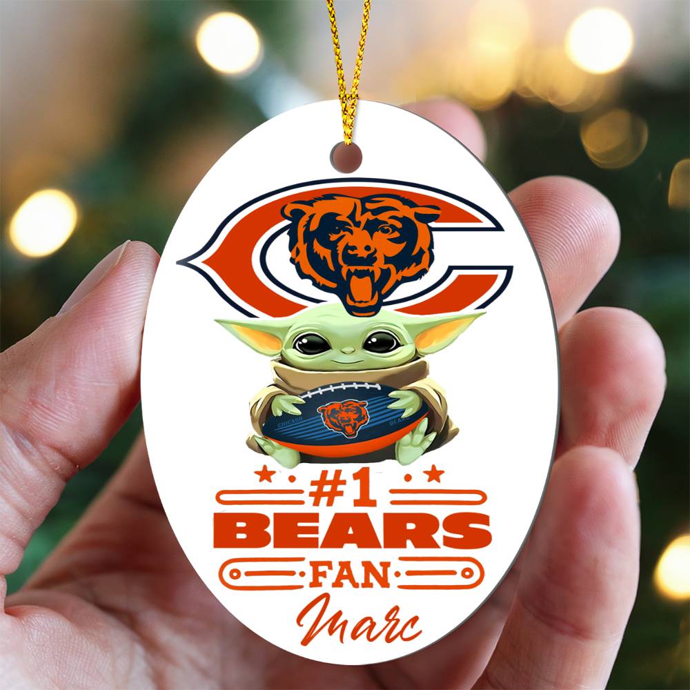 Chicago Bears #1 Fan - Oval Ornament - Personalized (Marc)