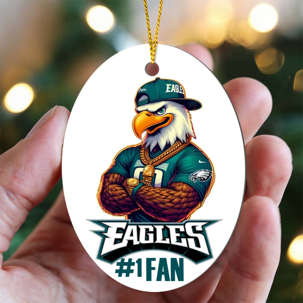 Philadelphia Eagles #1 Fan - Oval Ornament (non-personalized)