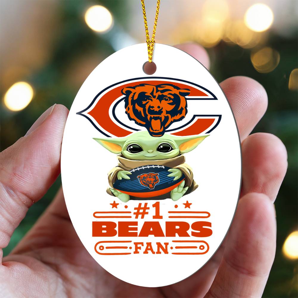 Chicago Bears #1 Fan - Oval Ornament - Personalized (non-personalized)