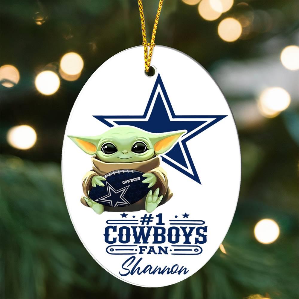 Dallas Cowboys #1 Fan -  Oval Ornament - Personalized (Shannon)