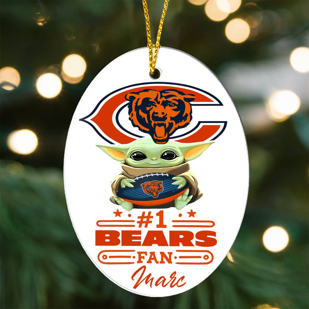 Chicago Bears #1 Fan - Oval Ornament - Personalized (Marc)
