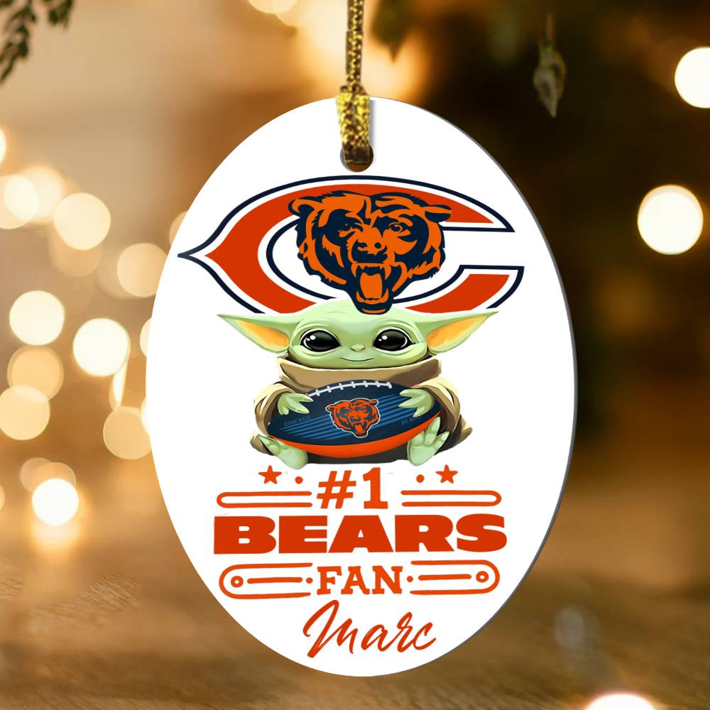 Chicago Bears #1 Fan - Oval Ornament - Personalized (Marc)