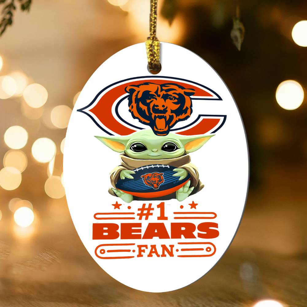 Chicago Bears #1 Fan - Oval Ornament - Personalized (non-personalized)