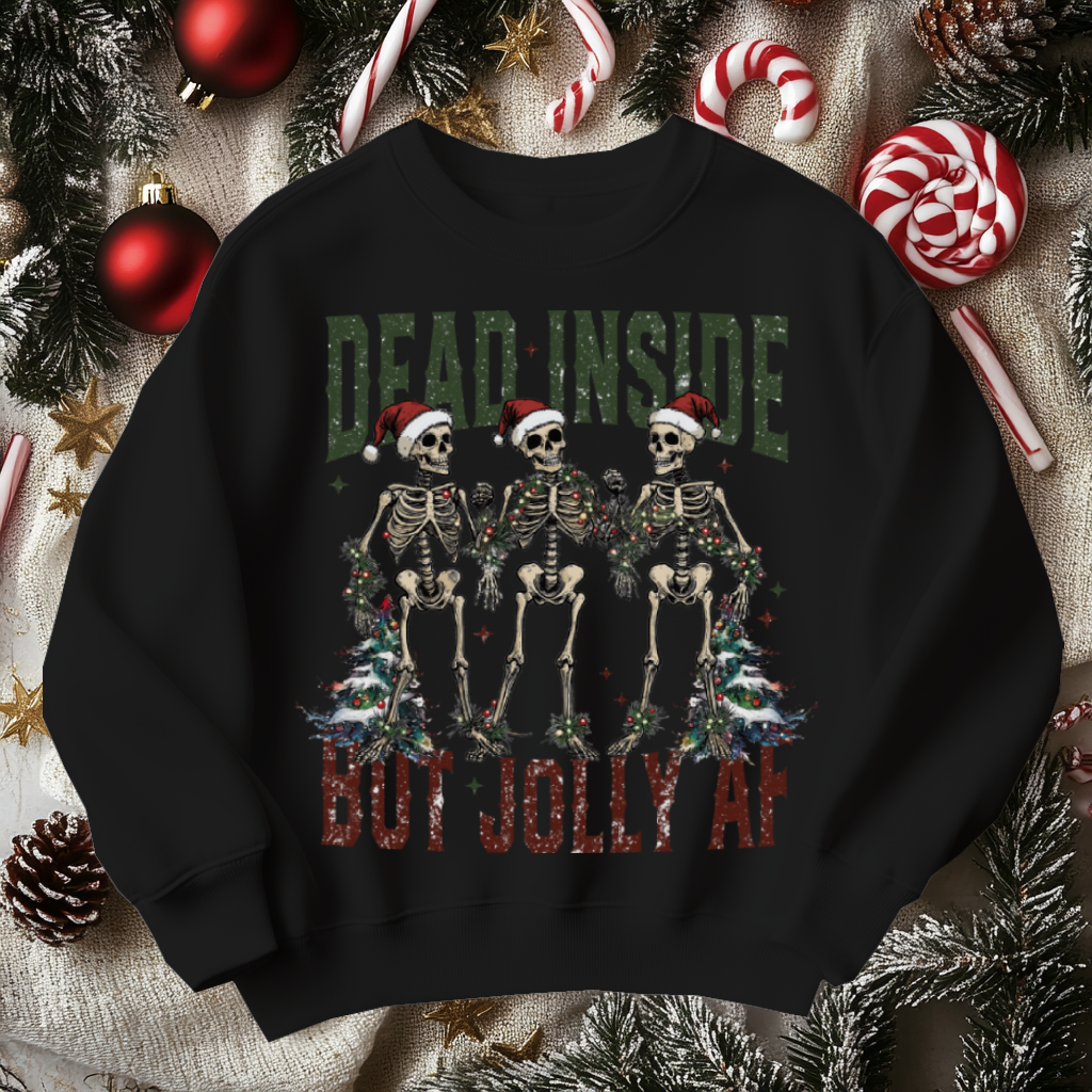 Dead Inside But Jolly AF Funny Christmas Sweater