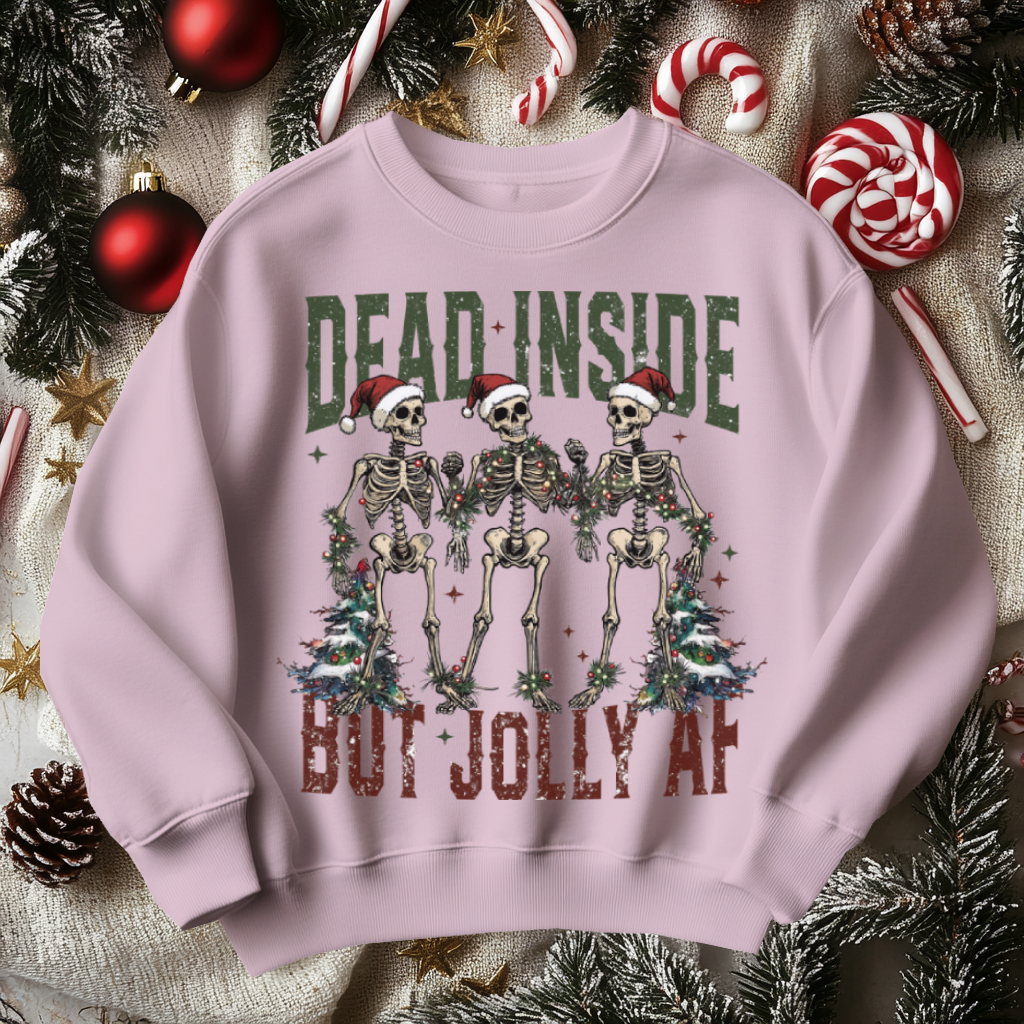 Dead Inside But Jolly AF Funny Christmas Sweater