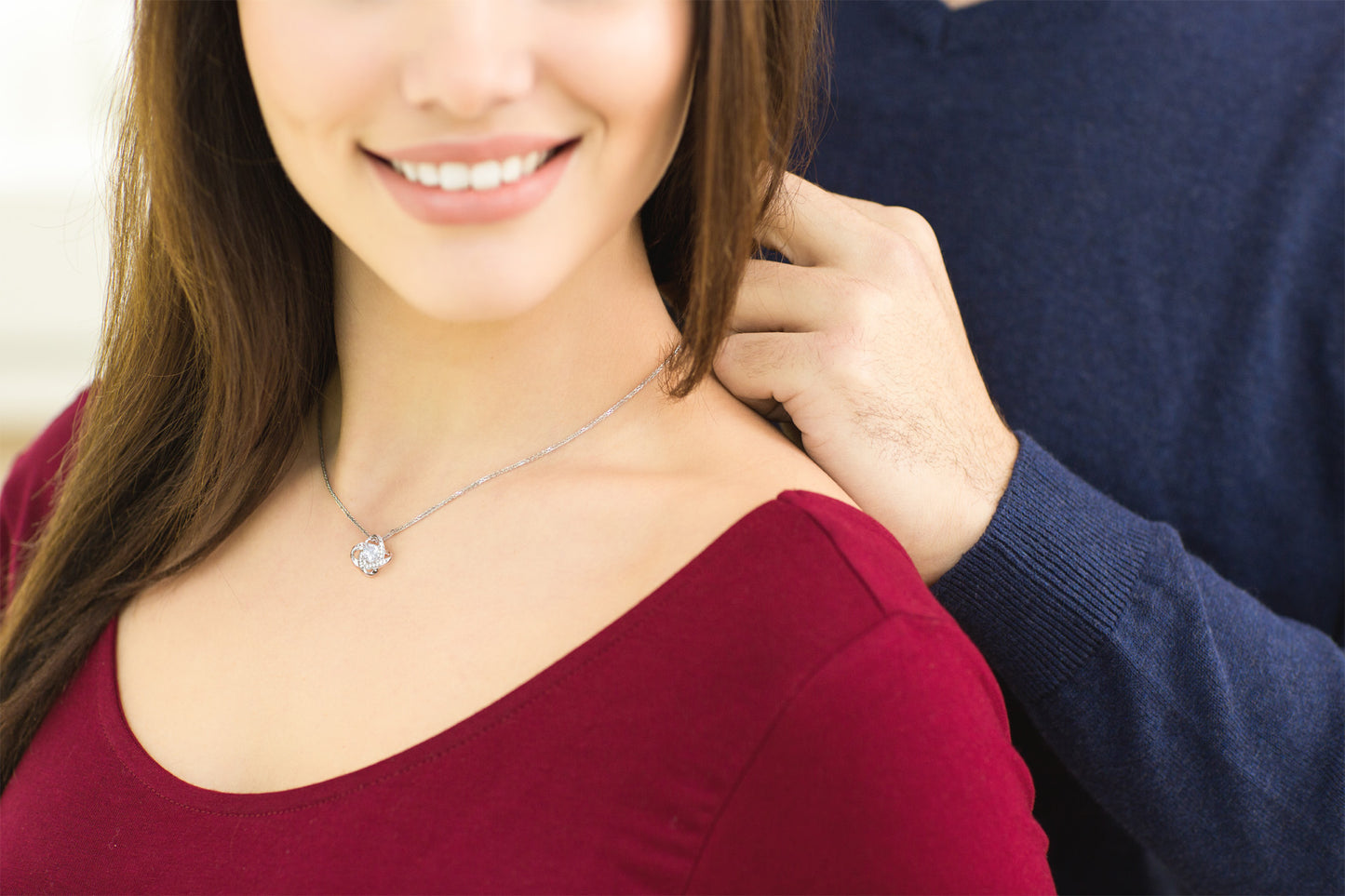 To My Partner In Crime, I'm Your Forever Smoldering, Cheek-Pinching, Beer-Swigging Sidekick, Love Knot Necklace Message Card