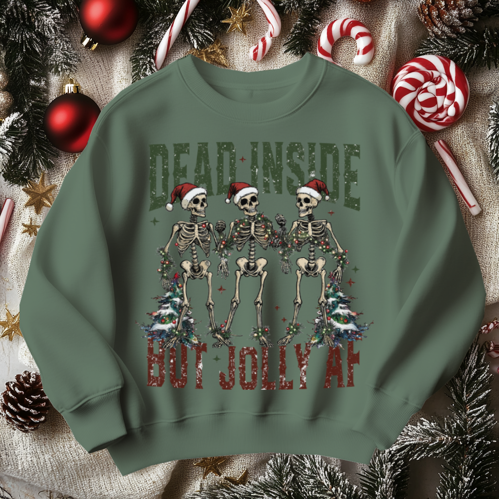 Dead Inside But Jolly AF Funny Christmas Sweater