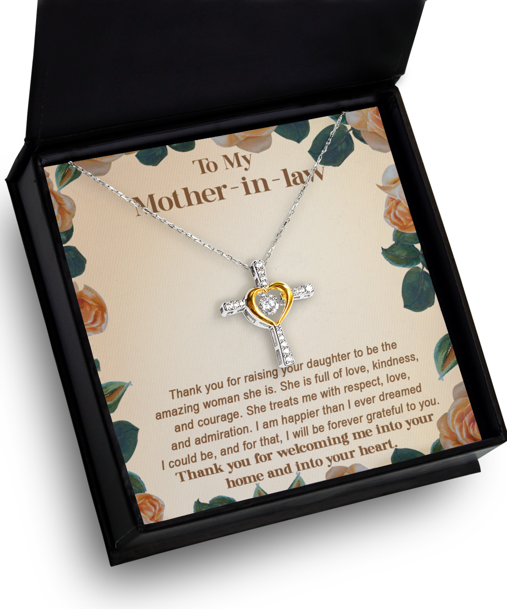To My Mother-In-Law - Grateful To You - Cross Dancing Necklace
