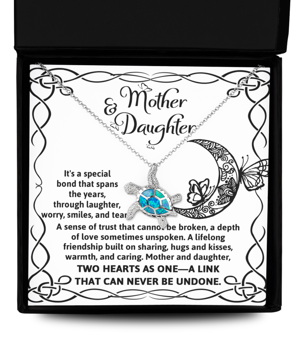 To My Daughter, A Special Mother and Daughter Bond, Turtle Necklace Jewelry Gift