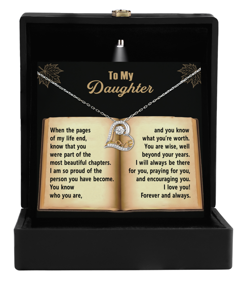 To My Daughter, So Proud Of You, Love Dancing Heart Necklace, Gift For Daughter