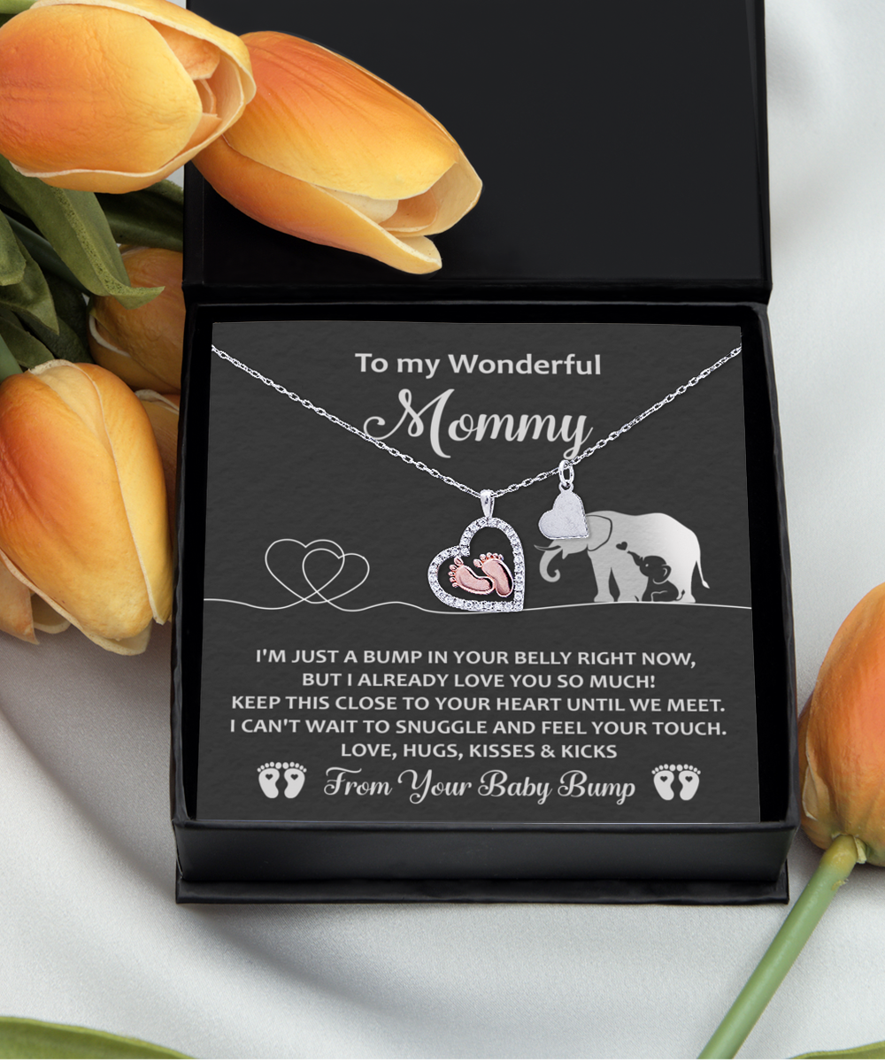 To My Mommy - Until We Meet - From Your Baby Bump - Baby Feet Necklace