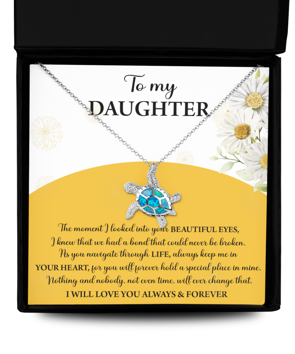 To My Daughter, A Special Place In My Heart, Turtle Necklace Jewelry Gift