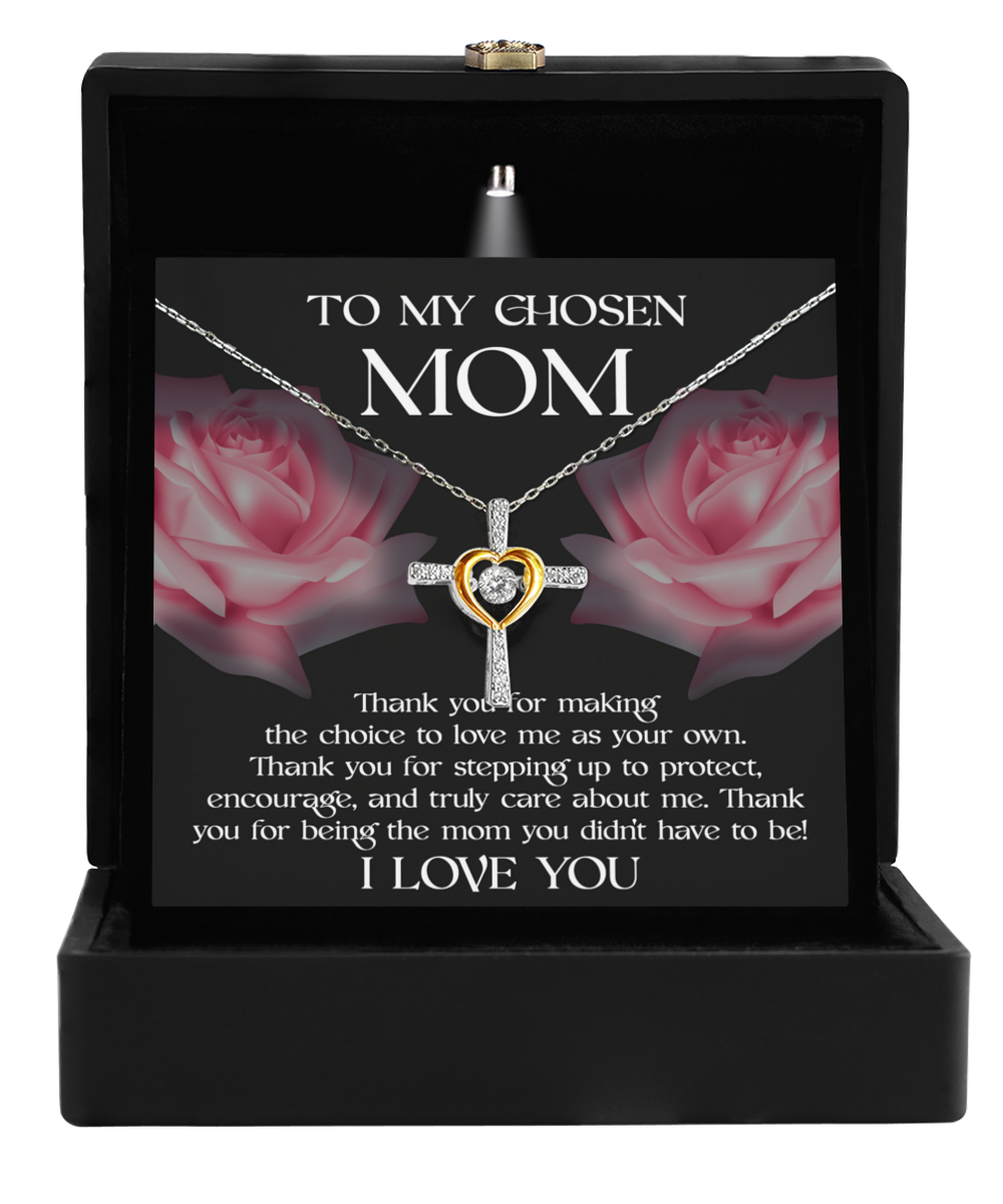 To My Bonus Mom - Thank You For Being The Mom You Didnt Have To Be! - Cross Dancing Necklace